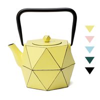 Tea Kettle, TOPTIER Japanese Cast Iron Teapot with Stainless Steel Infuser, Cast Iron Tea Kettle Stovetop Safe, Diamond Design Teapot Coated with Enameled Interior for 40 oz (1200 ml), Yellow