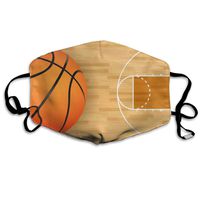 Washable Mouth Masks Anti-Dust Unisex Basketball Ball Team Warm Face Mask Stylish Cover for Men White