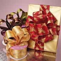 Krafty Klassics 1 Roll of Pine Sprig Satin Ribbon (2 1/2" Width x 10 Yds) (Mocha)