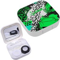 Portable Contact Lens Case Box Travel Kit Mirror + Bottle + Tweezers Container Holder [ Bright Sport ]