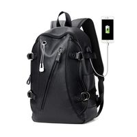 S.Charma Leather Backpack for Men/Women, Travel Laptop Backpacks with USB Port Charging