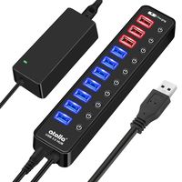 Powered USB 3.0 Hub, Atolla USB 3.0 Data Hub 11 Ports - 7 USB 3.0 Data Ports + 4 Smart Charging Port with Individual On/Off Switches and 12V/4A Power Adapter USB Hub 3.0 Splitter