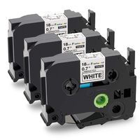 Replace 18mm 0.7 TZe 241 Brother P Touch TZ TZe Standard Laminated Label Tape, Black on White,Compatible with Brother P-Touch PT D400 D400AD D450 1880C 2030 18R Label Maker,3/4 inch x 26.2 ft (8m), 3P