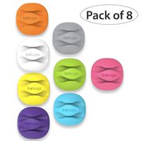 BELUGA Cable Clips & Cord Management System with 3M Back-Adhesive, Desktop Cable Organizer & Computer, Electrical, Charging or Mouse Cord Holder (Pack of 8) (Multi-Color)