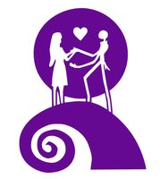 CCI Sally and Jack on Hill Decal Vinyl Sticker|Cars Trucks Vans Walls Laptop| (Violet, 5.5")