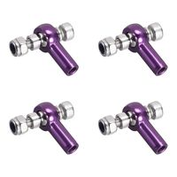 uxcell 4 PCS M3/3mm 18mm Linkage Rod End Tie Rod End Ball Head Joint Adapter Purple for RC Car Crawler Boat