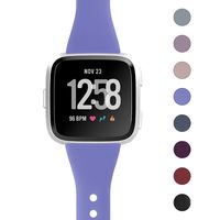 Jobese Bands Compatible with Fitbit Versa/Versa Lite/SE, Slim Soft Silicone Replacement Straps Accessories Wristbands Women Men, Lilac, Small