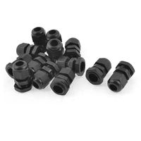 uxcell 12 Pcs Water Proof PG9 Plastic Cable Glands Fasteners Black