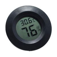Tralntion Mini Practical Digital Indoor Round Thermometer Hygrometer Temperature Humidity Meter LCD Display