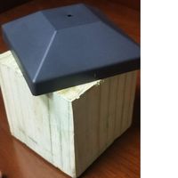 (16 Pack) Wood Fence Post Black Caps 4X4 (3 5/8") for Pressure Treated Post Made in USA (Black)