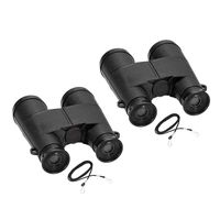 uxcell 2pcs Toy Binoculars 6X35 Compact Foldable Binoculars Black with Neck Strap for Bird Watching Hiking Camping