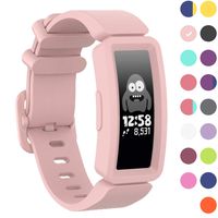 GVFM Compatible with Fitbit Ace 2 Bands for Kids 6+, Soft Silicone Bracelet Accessories Sport Strap Girls Wristbands Compatible for Fitbit Inspire HR & Ace 2 (Light Pink)