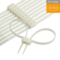 Tool Gadget Disposable Handcuffs, Double Zip Ties Handcuffs, 10 Pcs Heavy Duty Police Nylon Cable Ties(White)