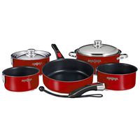 Magma Nesting 10 Piece Red Slate Black Ceramica Induction (Part #A10-366Mr-2-Ind By Magma)