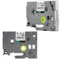 Refill Replace Brother PTouch Labels Tape TZe221 TZ221,3/8 Inch(9mm) W x 26.2 Feet(8m) L,Black on White,Compatible for Brother Label Maker PTD210 PTH100 PTD400AD PTP700 PTD600 PT1230PC, 2 Pack