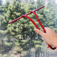 AHDE Shower Squeegee Glass Squeegee Window Squeegee,All-Purpose Stainless Steel Shower Cleaner for Shower Doors, Bathroom,Kitchen,Window,Restaurant,Mirror and Car Glass(Red)