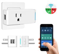 MoKo WiFi Smart Plug, Smart Plug with 2 USB Ports,Smart Outlet Compatible with Alexa Echo,Google Home & IFTTT for Voice Control, Remote Control with Timer Function, 10A, No Hub Required, White