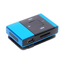 Sannysis Mini MP3 Player USB Clip Digital Support 8GB SD TF Card (Blue)