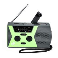 [2019 Upgraded Version] Great One Emergency Solar Crank Radio with Flashlight & Reading Lamp,NOAA Weather Radio,2000mAh Power Bank and SOS Alarm 018WB Green