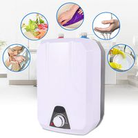 Electric Tankless Water Heater, 110V 1500W Mini Residential Tankless Instant Hot Water Heater for Household Kitchen Bathroom Shower - White