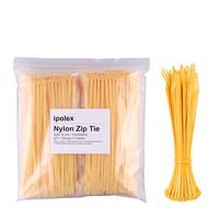 Nylon Zip Ties (Pack of 500pcs) 8 Inch with Self Locking Cable Ties (Yellow)