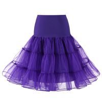 Paymenow Women's 50s Vintage Petticoat Skirts Half Slip Crinoline Tutu Underskirts Vintage Dress (Purple, XL)