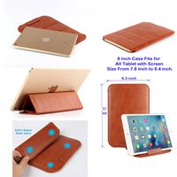 Stand Able Universal Cases with Fortune Tech Fold-Stand Function fit for Screen Size: 6 in, 7 in, 8 in, 9.7 in, 10.1 in, 12.9 in Devices: HP, Dell, Ipad, Etc, All Brand Tablet, Note, 8 in, Brown