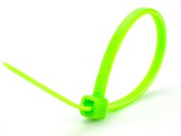 8 Inch Cable Tie, 18lb Miniature Nylon, 100 pack (Neon Green)
