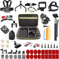 Asobeage 65-in-1 Accessories Kit for Hero 7,Hero 4,5,6,Session,Black,Hero 2018,Fusion,Head Strap Bike Car Backpack Clip Mount for AKASO Yi APEMAN VIVITAR SJCAN XIAOMI DBPOWER EK5000 EK700