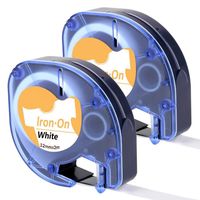 Airmall 2 Roll Iron-on Fabric Labels Replace Dymo Iron on Labels 18771 Compatible with Dymo LT LetraTag Printers, 1/2 Inch x 6.5 Feet, Black Print on White Clothes Labels for DYMO LetraTag LT-100H