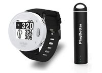 Golf Buddy Voice X (White) Power Bundle with Silicone Wristband | Handheld Audio Golf GPS, 38,000 Worldwide Courses, Large Number Display, Bluetooth Updates (White + Portable Charger & Wristband)