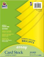 Pacon Card Stock, Lemon Yellow,  8-1/2" x 11", 100 Sheets