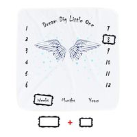 Baby Monthly Milestone Blanket for Boys Girls, Premium Plush Fleece Angel Wings Month Blankets, Newborn Photography Backdrop Photo Prop, Personalized Baby Shower Gifts