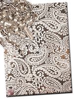 24" X 15' Embossed Paisley On Silver Gift Wrap