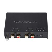 fosa Protable Phono Turntable Preamp, Mini Dual-Channel Phono Preamplifier RCA Preamplifier Output Noise Cancelling Phono Preamp for Mixer Audio Recording Device Amplifier or Something(us Plug)
