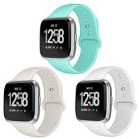 Kmasic Sport Band Compatible Versa/Versa Lite Edition 3 Pack, Soft Silicone Strap Replacement Wristband Compatible Versa Smart Fitness Watch, Large Small