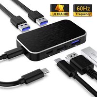 JBingGG USB C Hub HDMI Adapter 4K 60Hz, 5-in-1 Type C Hub, 100W USB-C Power Delivery, 3 USB 3.0 Ports, for MacBook Pro,Nintendo Switch and More Type C Devices