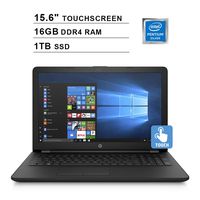 2020 HP Newest 15.6 Inch Touchscreen Laptop (Intel Pentium Quad Core N5000 up to 2.70 GHz, 16GB DDR4 RAM, 1TB SSD, Intel UHD 605, WiFi, Bluetooth, HDMI, Webcam, Windows 10 Home)