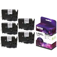 Motan Ptouch Compatible for Tze-251 Tz-251 Tze251 24mm 1" Label Tape 8m (26.2 Feet) Work with Brother PT-P750W PT-D600VP PT-P700 PT 2700 PT-P750WVP PT-D600 Label Tape, Tz251 Black on White,5-Pack