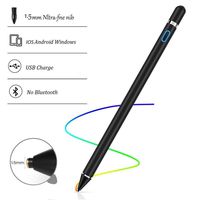 COCO Active Stylus Pen for Touch Screens, Superfine Nib with 1.5mm Elastic Copper Tip, Smart Pen Compatible with iPad and Most Tablets on Touchscreen Devices, Rechargeable Stylus Pen (Black)