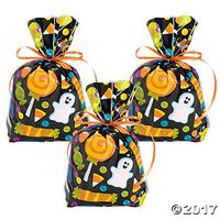 24 Halloween Cellophane Goody Bags