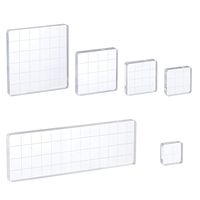 Whaline 6 Pieces Acrylic Stamp Block Clear Stamping Tools Set with Grid Lines for Scrapbooking Crafts Card Making, Assorted Sizes