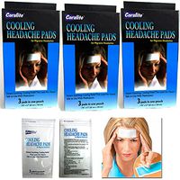 9 Pc Cooling Migraine Headache Pads Soothing Pain Relief Therapy Coralite New !