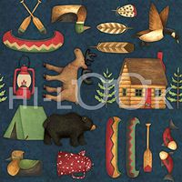 Hi-Look Microfiber Cleaning Cloth - Cabin, Moose, Bear, Tent