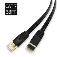 Ethernet Cable, EMK CAT7 RJ45 LAN Network Patch Cable/Computer Internet Cable RJ45 Cords Shielded for Modem, Router, PC, Mac, Laptop, PS2, PS3, PS4, Xbox, and More, Black (33Ft/10Meters)