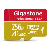 Gigastone 256GB Micro SD Card MicroSD U3 UHS-I C10, UHD 4K Video Recording, 4K Gaming, Read/Write 95/50 MB/s, with MicroSD to SD Adapter, Nintendo Dashcam Gopro Canon Nikon Camera Samsung Drone