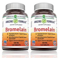 Amazing Nutrition Bromelain Proteolytic Digestive Enzymes Supplements, 500 mg, 2 Pack