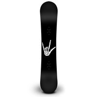 Skeleton Hand Rock On Snowboard Sticker All Weather 6" Vinyl Decal - [White]