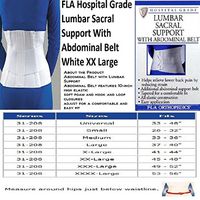 Fla 31-2082LSTD Lumbar Sacral Support With Abdominal Belt, White, XX-Large