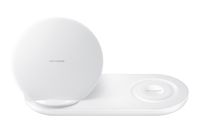 Samsung Wireless Charger DUO, Fast Charge Stand & Pad, Universally Compatible with Qi Enabled Phones and Select Samsung Watches (US Version), White - EP-N6100TWEGUS